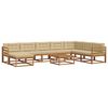vidaXL Outdoor-Sofagarnitur mit Kissen 9 pcs Natur und Beige