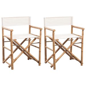 vidaXL Klappbarer Regiestuhl 2 Stk. Bambus und Canvas