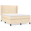 vidaXL Boxspringbett mit Matratze Creme 140x190 cm Stoff