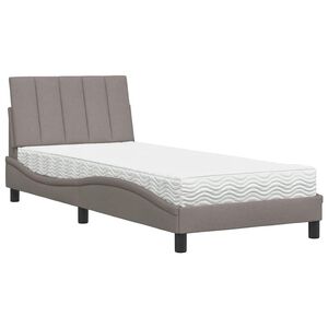 vidaXL Bett mit Matratze "Hanko" Taupe 80x200 cm Stoff