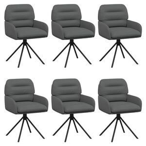 vidaXL Drehstuhl Esszimmer 6 pcs Kunstleder Grau 59 x 59,5 x 90 cm