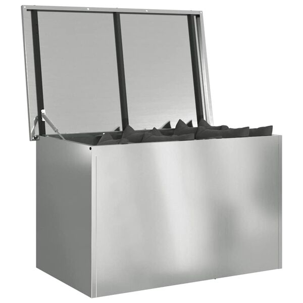 vidaXL Au&szlig;enlagerbox Silber 80 x 50,5 x 50 cm Stahl