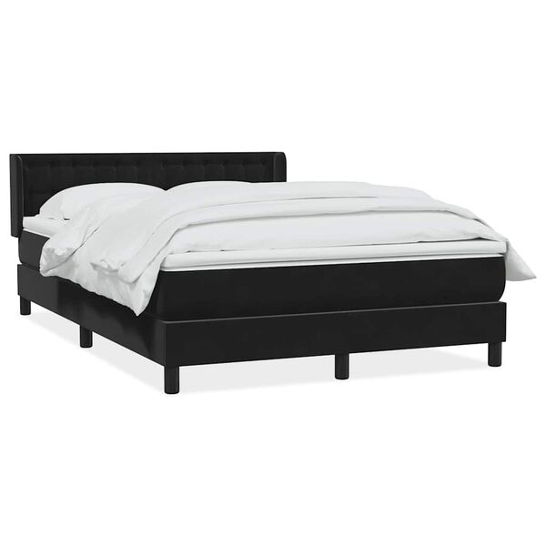 vidaXL Boxspringbett mit Matratze Schwarz 160x210 cm Samt