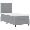 vidaXL Boxspringbett mit Matratze mit LED Hellgrau 80 x 200 cm Stoff