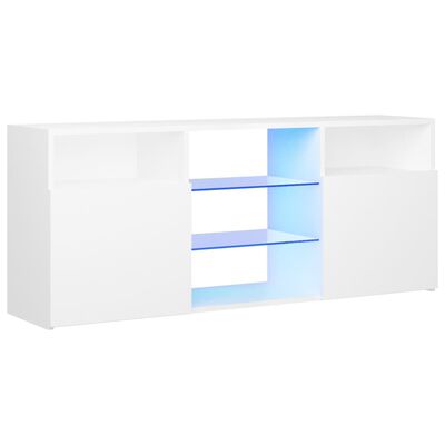 vidaXL TV-Schrank mit LED-Leuchten Weiß 120x30x50 cm