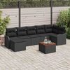 vidaXL Gartensofa-set mit Speicher 8 pcs Schwarz Poly-Rattan