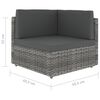 vidaXL 8-tlg. Garten-Lounge-Set mit Kissen Grau Poly Rattan