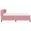 vidaXL Boxspringbett mit Matratze mit Kopfteil Rosa 140 x 190 cm Samt