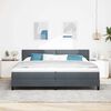 vidaXL Boxspringbett mit Matratze Dunkelgrau 200 x 200 cm Samt