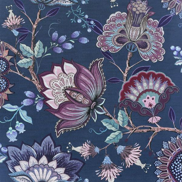 DUTCH WALLCOVERINGS Tapete Krisha Marineblau und Rosa