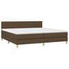 vidaXL Boxspringbett mit Matratze & LED Dunkelbraun 200x200 cm Stoff