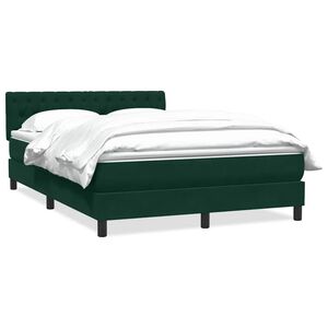 vidaXL Boxspringbett mit Matratze Dunkelgr&uuml;n 160x210 cm Samt
