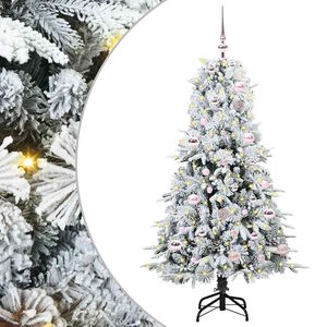 vidaXL K&uuml;nstlicher klappbarer Weihnachtsbaum Wei&szlig; 150 cm PE und PVC