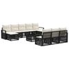 vidaXL Gartensofa-set 11 Stk. Schwarz Poly-Rattan