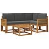 vidaXL Outdoor-Sofagarnitur 5 stk. Natur und Anthrazit Polyester
