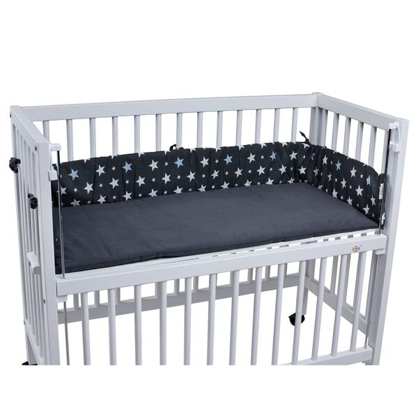 tiSsi Einlege-Nest f&uuml;r das Kinderbett Sophie Anthrazit Sternemuster