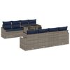 vidaXL Gartensofa-set mit Kissen mit Speicher 9 pcs Grau Poly-Rattan