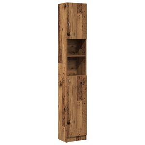 vidaXL Badschrank Altholz-Optik 32x25,5x190 cm Holzwerkstoff