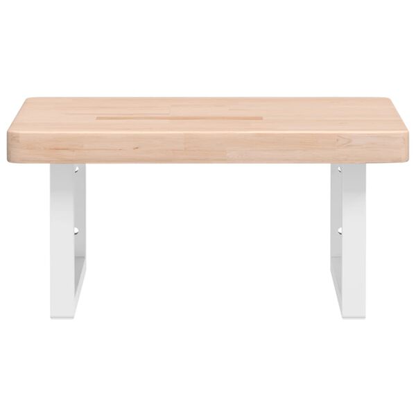 vidaXL Waschtischplatte mit Halterung Stahl und Massivholz Eiche