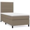 vidaXL Boxspringbett mit Matratze Taupe 90x200 cm Stoff