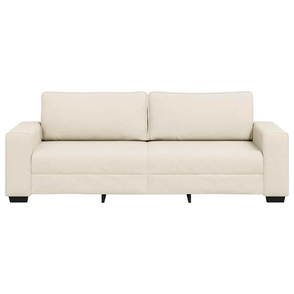 vidaXL | Sofa | mit Kissen mit Kissen Beige 221 x 77 x 82 cm Leinen