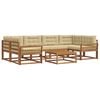 vidaXL Outdoor-Sofagarnitur mit Kissen 7 pcs Natur und Beige