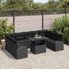 vidaXL Sofa Set mit Kissen 10 pcs Schwarz Poly-Rattan