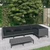 vidaXL 6-tlg. Garten-Lounge-Set mit Kissen Poly Rattan Dunkelgrau