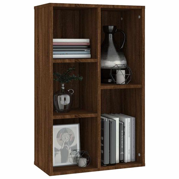 vidaXL B&uuml;cherregal/Sideboard Braun Eiche 50x25x80 cm Holzwerkstoff