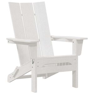 vidaXL Klappbarer Adirondack-Stuhl Wei&szlig; 80,5 x 74,5 x 92 cm HDPE