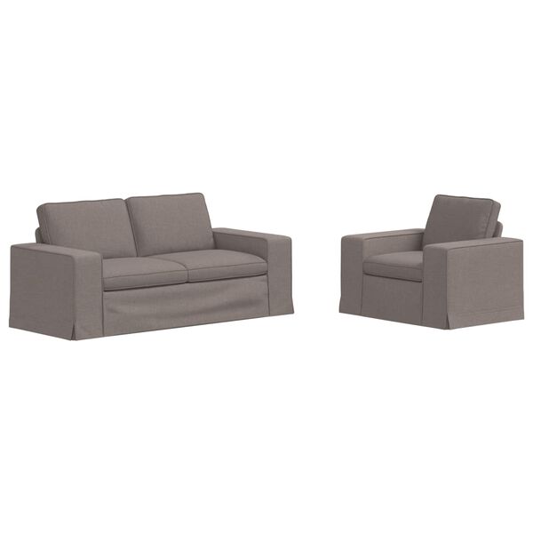 vidaXL Sofa 2 pcs Taupe