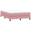 vidaXL Boxspringbett mit Matratze Rosa 160x210 cm Samt