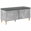 vidaXL Flurbank mit Kissen mit Speicher Betongrau 100 x 38 x 46 cm