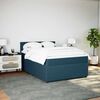 vidaXL Boxspringbett mit Matratze Blau 140x200 cm Samt