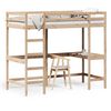 vidaXL Hochbett mit Schreibtisch 90x190 cm Massivholz Kiefer
