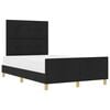 vidaXL Bettgestell mit Kopfteil Schwarz 120 x 200 cm Stoff
