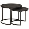 vidaXL Nesting-Couchtische 2 pcs Schwarz Massivholz Mango und Stahl