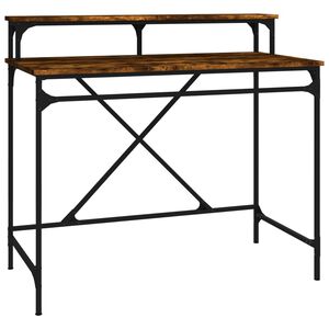 vidaXL Schreibtisch R&auml;uchereiche 100x50x90 cm Holzwerkstoff und Eisen