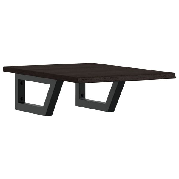 vidaXL Waschtischplatte mit Halterung Stahl und Massivholz Eiche