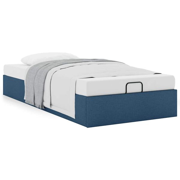 vidaXL Ottoman-Bett ohne Matratze Blau 90x200 cm Stoff