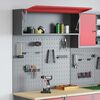 vidaXL Werkzeugschrank und Pegboard Set 3 pcs Rot 100 x 25 x 115 cm