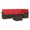 vidaXL Gartensofa-set 6 stk. Braun Poly-Rattan