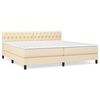 vidaXL Boxspringbett mit Matratze Creme 200x200 cm Stoff