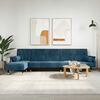 vidaXL Schlafsofa in L-Form Blau 271x140x70 cm Samt