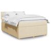 vidaXL Boxspringbett mit Matratze Creme 160x200 cm Stoff