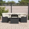 vidaXL Gartensofa-set mit Kissen mit Kissen 7 pcs Schwarz Poly Rattan