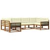 vidaXL Outdoor-Sofagarnitur mit Kissen 6 pcs Natur und Creme