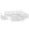 vidaXL 12-tlg. Garten-Lounge-Set Massivholz Kiefer Wei&szlig;