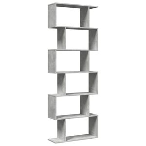 vidaXL Raumteiler-B&uuml;cherregal 6 Etagen Betongrau 70x24x193 cm