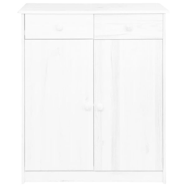 vidaXL Sideboard 2 Schubladen Wei&szlig; 78x35x89 cm Massivholz Kiefer